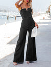 Sleeveless V-Neck Denim Jumpsuit
