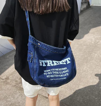 Denim Canvas Crossbody Bag