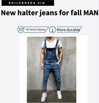 シックなメンズデニムオーバーオール