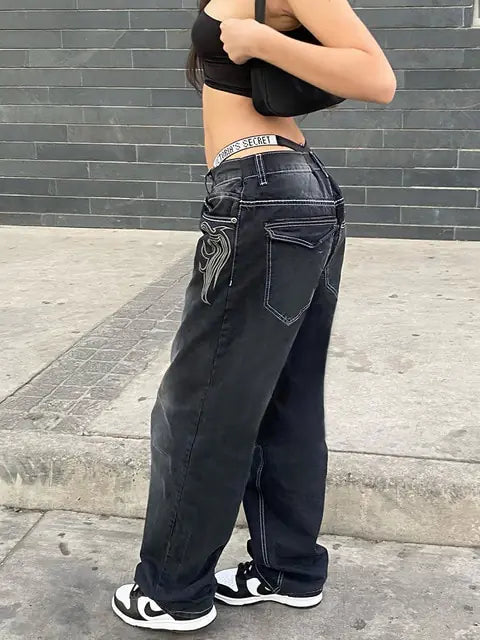 プリントカーゴジーンズ