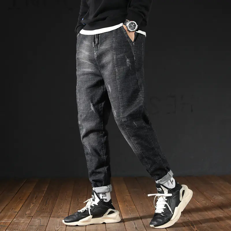 Men's Relaxed Harem Stretch Denim Jeans