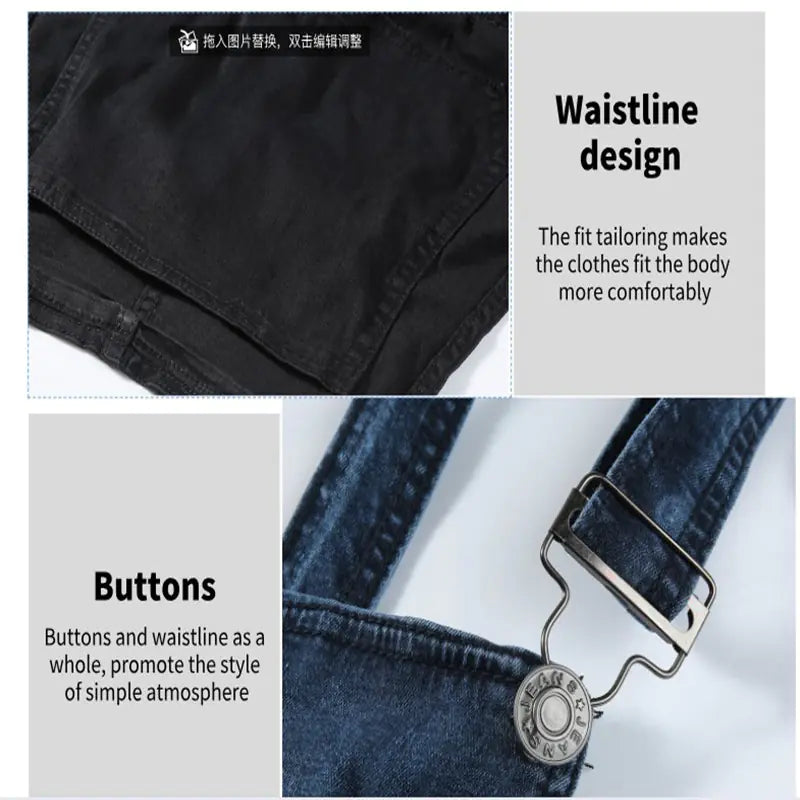 シックなメンズデニムオーバーオール