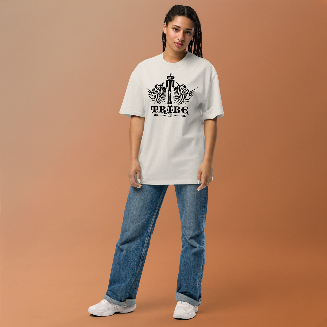 Oversized Faded T-Shirt-Black Logo