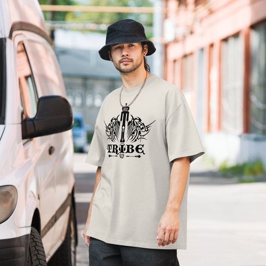 Oversized Faded T-Shirt-Black Logo