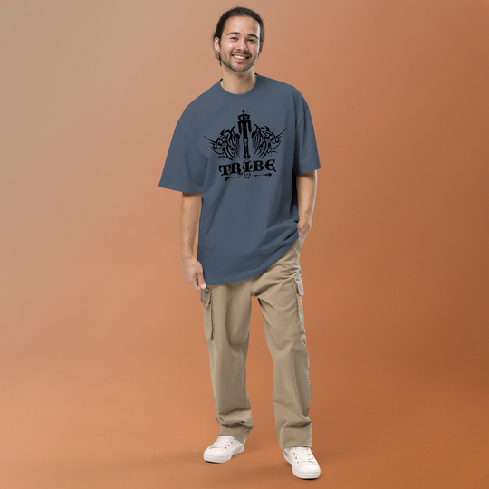 Oversized Faded T-Shirt-Black Logo