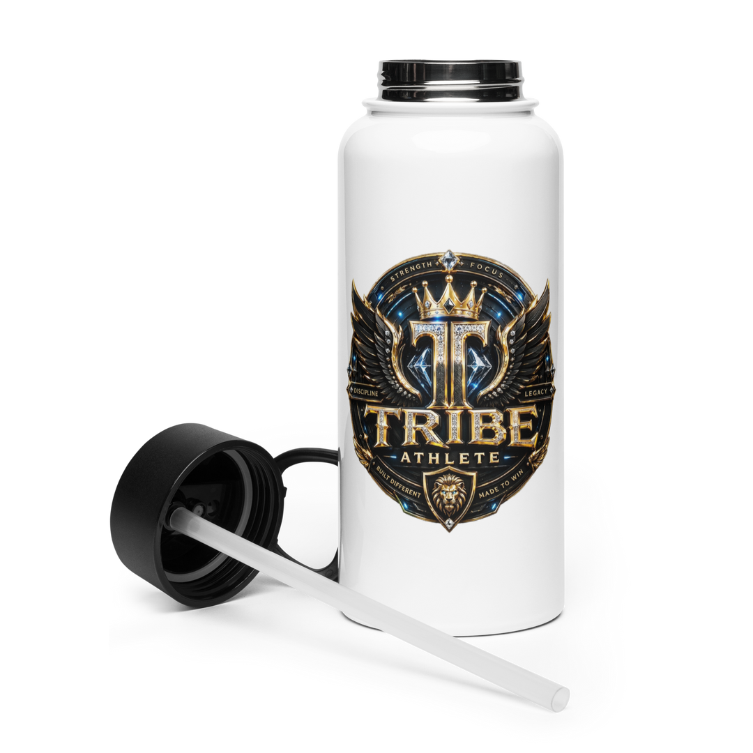 Tribe’s Stainless steel water bottle with a straw lid