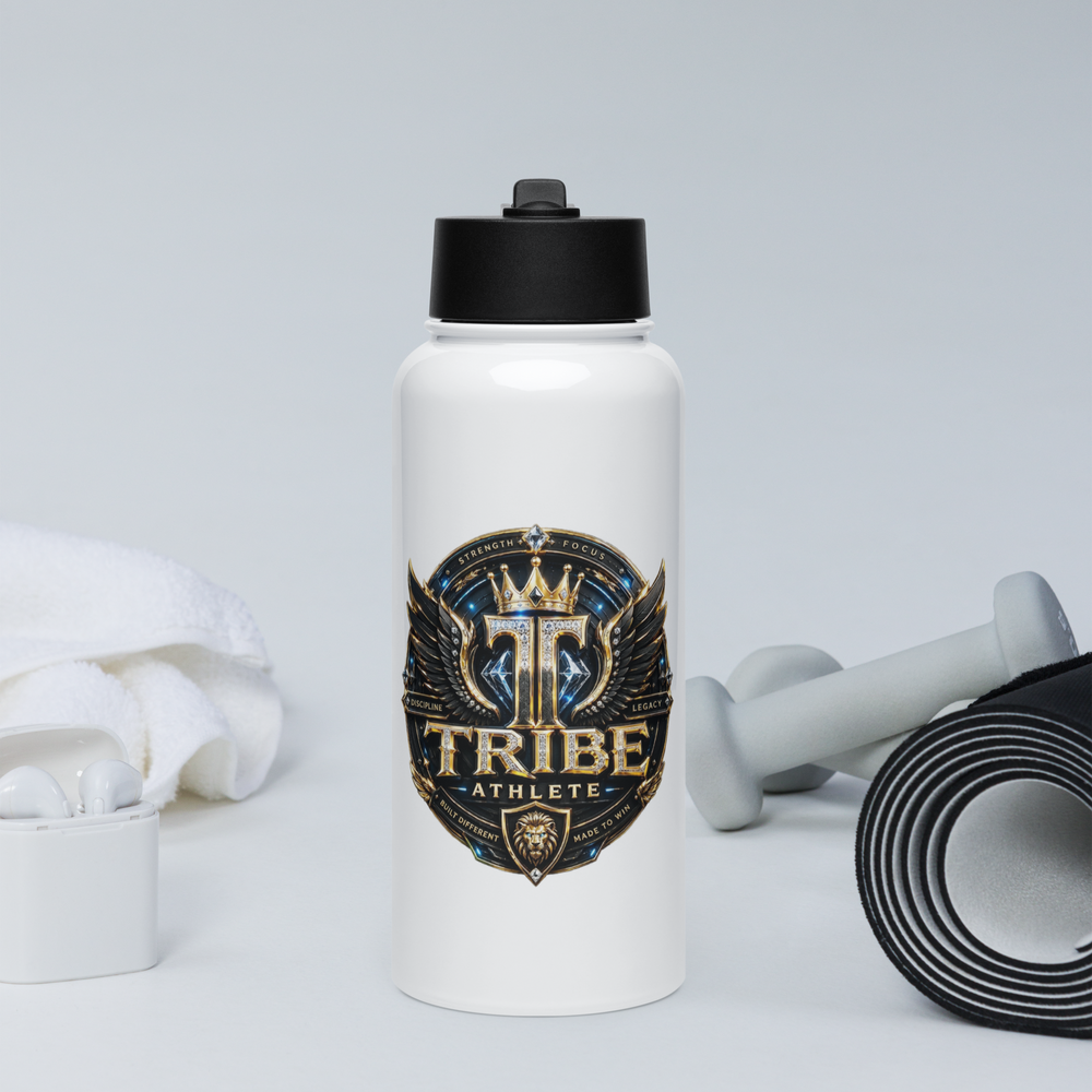 Tribe’s Stainless steel water bottle with a straw lid
