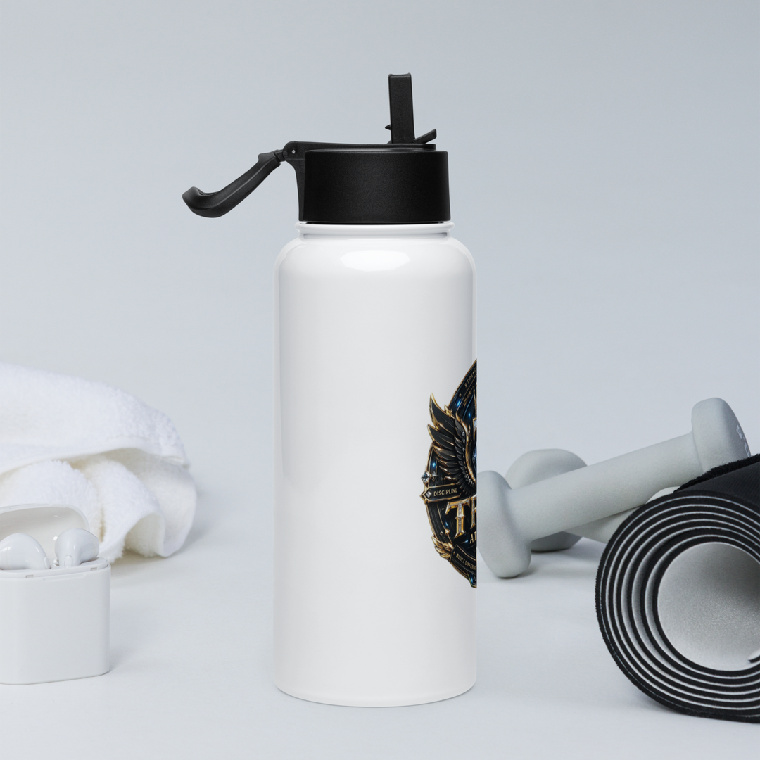 Tribe’s Stainless steel water bottle with a straw lid