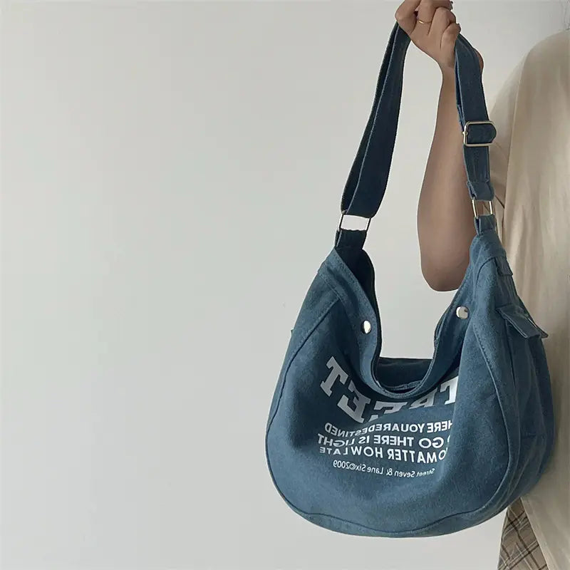 Denim Canvas Crossbody Bag